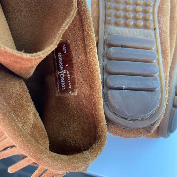 MINNETONKA Brown Genuine Suede Knee High Lace Up Moccasins Boots 7 CLASSIC - Picture 6 of 6